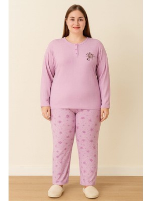 Pemilo Kadın 05164 Büyük Beden Raporlu Kalın Kışlık Pijama Takımı