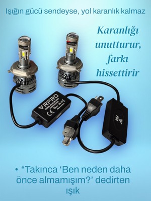 Fortico H4 Mercekli Mega 75WAT 22.000 Lümen LED Farled Zenon  Garantili  Mercekli  H4 Profosyönel Güçlü Aydınlaltma