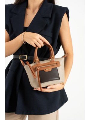 Baginn Suni Deri Kadın Omuz Çantası 23*16 cm Çapraz Askılı Postacı Çanta Çok Cepli Vegan Deri El-Kol Çanta