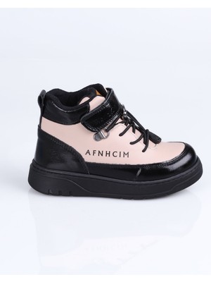 World Kids 6088 Hakiki Deri Bot F. Siyah-Pudra - 32