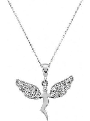 Gumush Hk Gümüş Kadın Kolye Meleğim |Gümüş Takı Hediyelik Ürünler