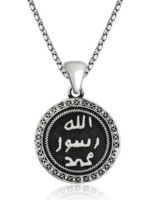 Gumush Hk Gümüş Erkek Kolye Mühr-ü Şerif |Gümüş Takı Hediyelik Ürünler