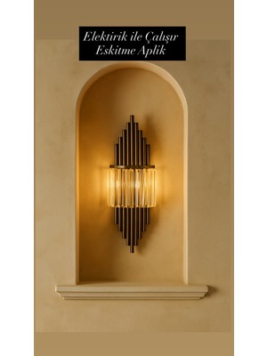 Luxury Modern Aydınlatma Eskitme Renk Kristal Aplik( Elektirikli)