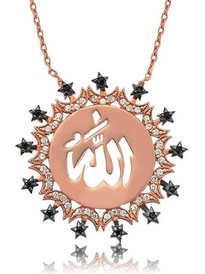 Gumush Hk Gümüş Kadın Kolye Allah Yazılı |Gümüş Takı Hediyelik Ürünler