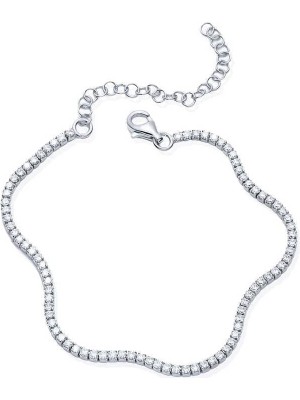 Gumush Hk Gümüş Kadın Bileklik 2 mm Su Yolu |Gümüş Takı Hediyelik Ürünler