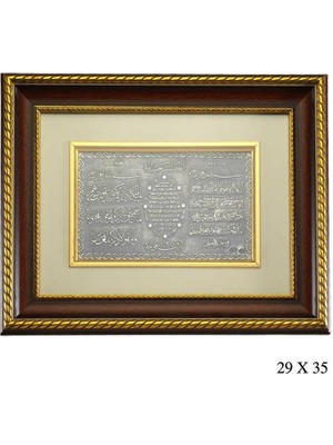 Gumush Hk Gümüş Tablo Ayet-El Kürsi, Nazar ve Karınca Dualı|Gümüş Takı Hediyelik Ürünler