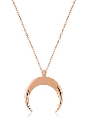 Gumush Hk Gümüş Kadın Kolye Hilal |Gümüş Takı Hediyelik Ürünler