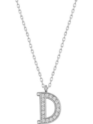 Gumush Hk Gümüş Kadın Kolye Rodyum D Harfi |Gümüş Takı Hediyelik Ürünler