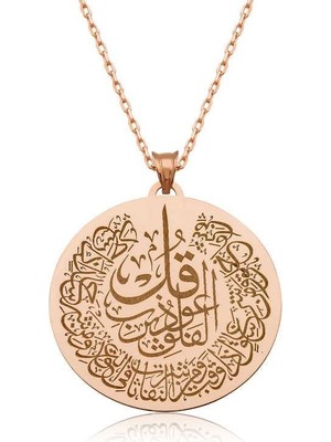 Gumush Hk ​Gümüş Kadın Kolye Rose Felak Suresi |Gümüş Takı Hediyelik Ürünler