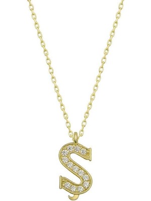 Gumush Hk ​Gümüş Kadın Kolye Gold Ş Harfi |Gümüş Takı Hediyelik Ürünler