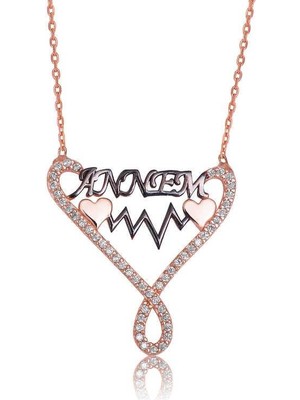 Gumush Hk Gümüş Kadın Kolye Annem Yazılı Sonsuzluk |Gümüş Takı Hediyelik Ürünler