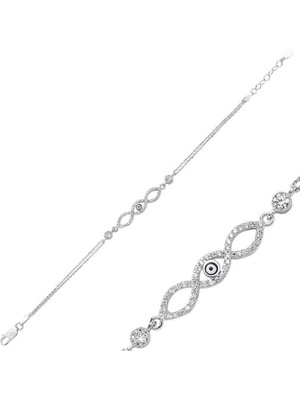 Gumush Hk Gümüş Kadın Bileklik Üç Sonsuzluk |Gümüş Takı Hediyelik Ürünler