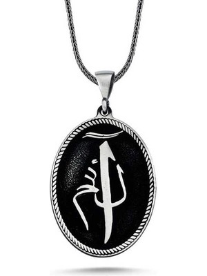 Gumush Hk ​Gümüş Erkek Kolye Elif Lam Mim |Gümüş Takı Hediyelik Ürünler