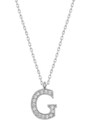 Gumush Hk Gümüş Kadın Kolye Rodyum G Harfi |Gümüş Takı Hediyelik Ürünler