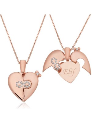 Gumush Hk Gümüş Kadın Kolye İsim Yazılı Sonsuz Kalp |Gümüş Takı Hediyelik Ürünler