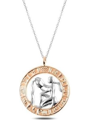 Gumush Hk Gümüş Kadın Kolye Rose Kova Burcu |Gümüş Takı Hediyelik Ürünler