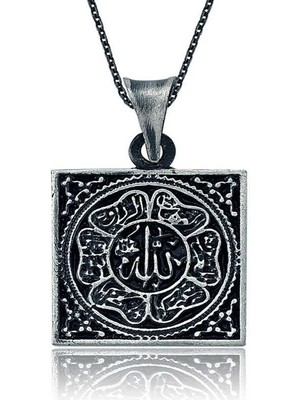 Gumush Hk Gümüş Kadın Kolye Allah Yazılı |Gümüş Takı Hediyelik Ürünler
