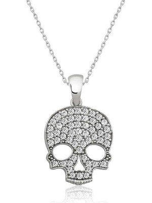 Gumush Hk Gümüş Kadın Kolye Kuru Kafa |Gümüş Takı Hediyelik Ürünler