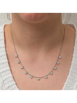 Gumush Hk Gümüş Kadın Kolye Kalpli Şans |Gümüş Takı Hediyelik Ürünler