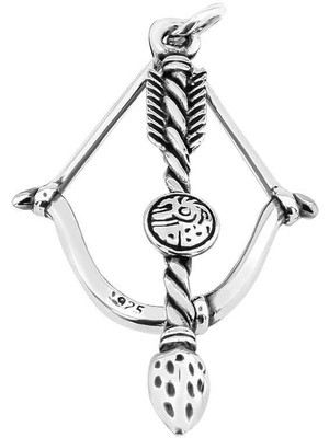 Gumush Hk Gümüş Erkek Kolye Ucu Ok Yay |Gümüş Takı Hediyelik Ürünler