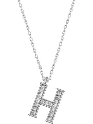 Gumush Hk Gümüş Kadın Kolye Rodyum H Harfi |Gümüş Takı Hediyelik Ürünler