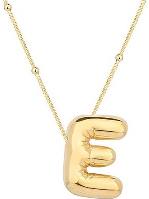 Gumush Hk Gümüş Kadın Kolye Gold Balon E Harfi |Gümüş Takı Hediyelik Ürünler