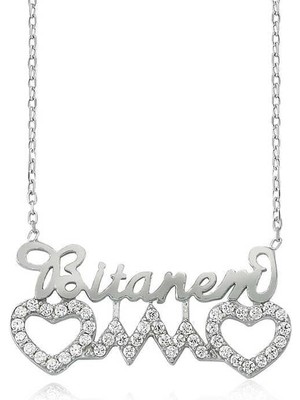 Gumush Hk Gümüş Kadın Kolye Bitanem Yazılı Kalp |Gümüş Takı Hediyelik Ürünler