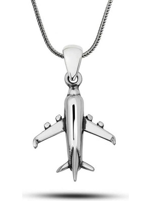 Gumush Hk ​Gümüş Erkek Kolye Uçak |Gümüş Takı Hediyelik Ürünler