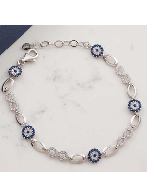 Gumush Hk Gümüş Kadın Bileklik Sonsuzluk Nazar |Gümüş Takı Hediyelik Ürünler