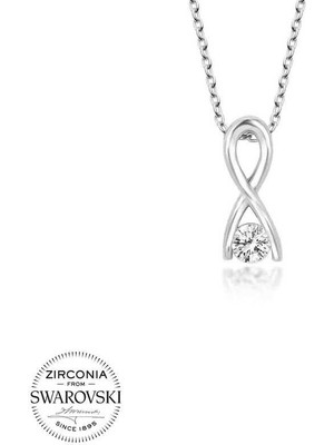 Gumush Hk Gümüş Kadın Kolye Kristal Taşlı Sonsuzluk |Gümüş Takı Hediyelik Ürünler
