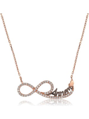 Gumush Hk Gümüş Kadın Kolye Annem Yazılı Sonsuzluk |Gümüş Takı Hediyelik Ürünler