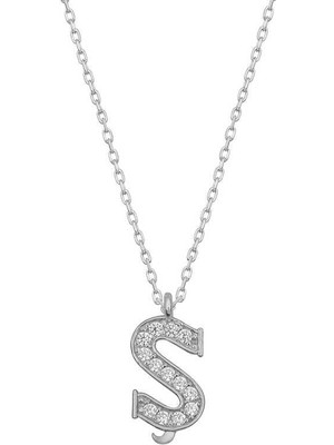 Gumush Hk Gümüş Kadın Kolye Rodyum Ş Harfi |Gümüş Takı Hediyelik Ürünler