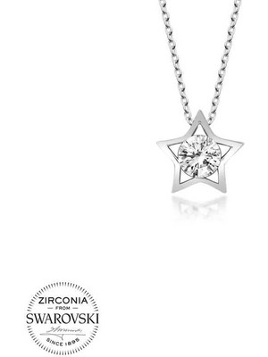 Gumush Hk Gümüş Kadın Kolye Kristal Taşlı Yıldız |Gümüş Takı Hediyelik Ürünler