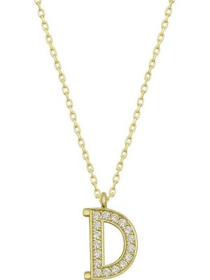 Gumush Hk Gümüş Kadın Kolye Gold D Harfi |Gümüş Takı Hediyelik Ürünler