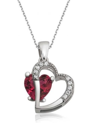 Gumush Hk Gümüş Kadın Kolye Kalpli |Gümüş Takı Hediyelik Ürünler