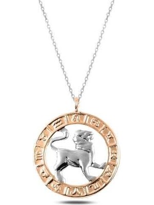 Gumush Hk ​Gümüş Kadın Kolye Rose Aslan Burcu |Gümüş Takı Hediyelik Ürünler