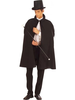 MiraLive Siyah Sihirbaz Pelerini  ve Sihirbaz Şapkası  Yetişkin Boy