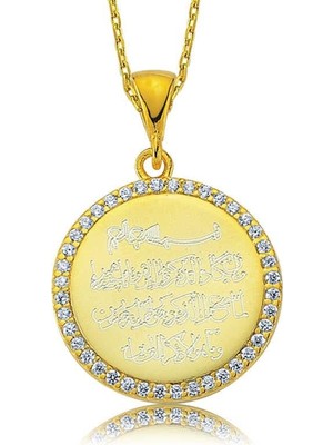 Gumush Hk Gümüş Kadın Kolye Taşlı Nazar Duası |Gümüş Takı Hediyelik Ürünler