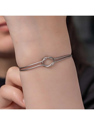 Gumush Hk Gümüş Kadın Bileklik Aşk Düğüm |Gümüş Takı Hediyelik Ürünler
