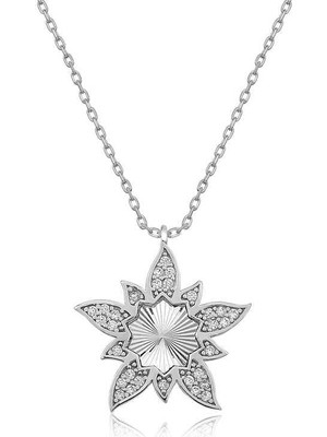 Gumush Hk ​Gümüş Kadın Kolye Lotus Çiçeği |Gümüş Takı Hediyelik Ürünler