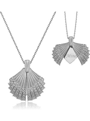 Gumush Hk Gümüş Kadın Kolye Kişiye Özel İstiridye |Gümüş Takı Hediyelik Ürünler