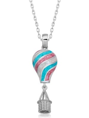 Gumush Hk Gümüş Kadın Kolye Kapadokya Balon |Gümüş Takı Hediyelik Ürünler