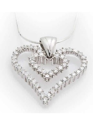 Gumush Hk Gümüş Kadın Kolye Kalpli |Gümüş Takı Hediyelik Ürünler