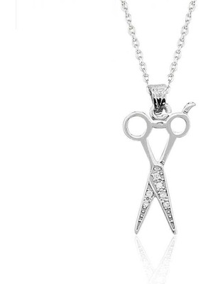 Gumush Hk Gümüş Kadın Kolye Makas |Gümüş Takı Hediyelik Ürünler