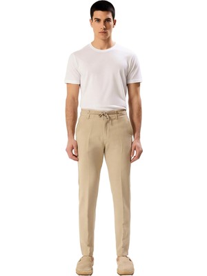 Ersefa Kadın Için Slim Fit Kumaş Dokuma Pantolon Beli Bağlama Detaylı Açık Fonksiyonel Dayanıklı Şık