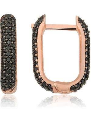 Gumush Hk Gümüş Kadın Küpe Çift Taraflı SiyahTaşlı J |Gümüş Takı Hediyelik Ürünler