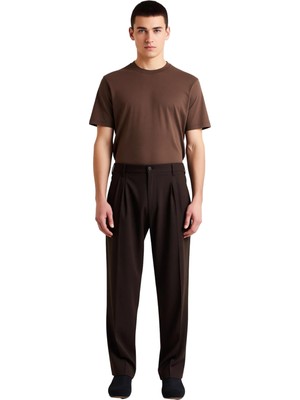 Ersefa Klasik Baggy Fit Pileli Erkek Kumaş Pantolon Antrasit Fonksiyonel Dayanıklı Kaliteli Rahat