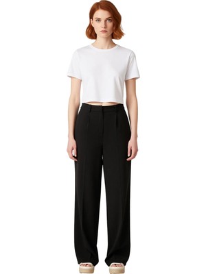 Ersefa Kadın Wide Leg Dokuma Kumaş Pantolon Fonksiyonel Dayanıklı Kaliteli Konforlu Estetik Rahat