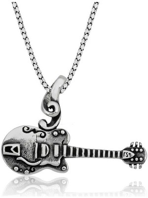 Gumush Hk ​Gümüş Erkek Kolye Gitar |Gümüş Takı Hediyelik Ürünler