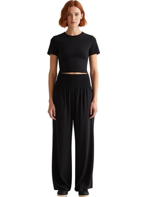 Ersefa Kadın Yüksek Bel Etnik Desenli Şalvar Kesim Pantolon Fonksiyonel Dayanıklı Kaliteli Modern